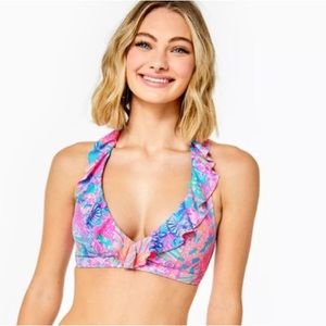 Lilly Pulitzer Kasme Halter Bikini Top in Splendor in the Sands NWOT